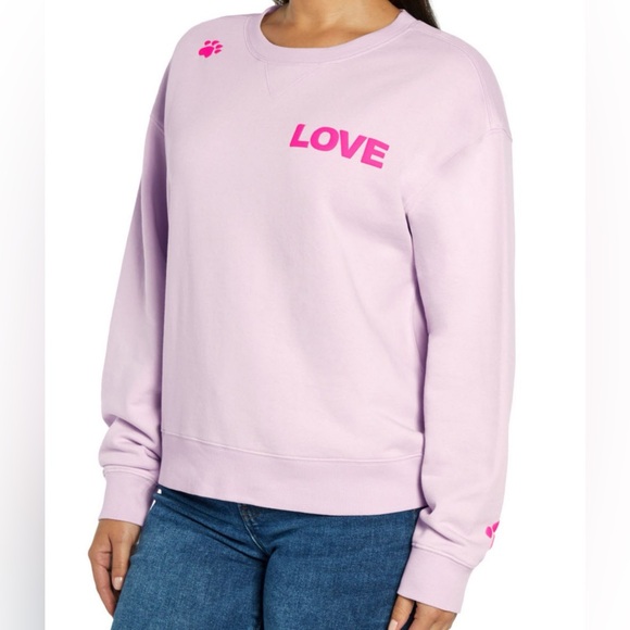 Wildfox Tops - Wildfox Dogs Love Me Paw Print Double-sided Sweatshirt NWT